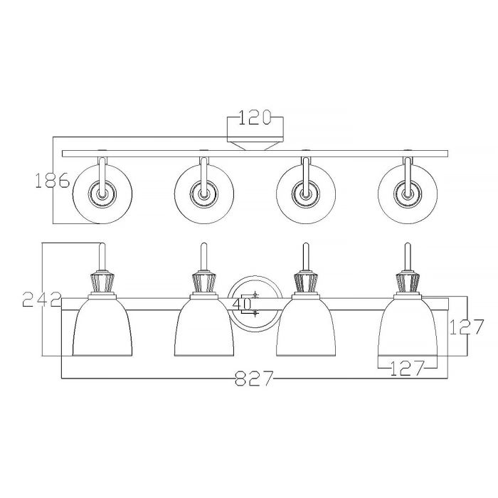 Cora 4 Light Wall Light - Polished Chrome