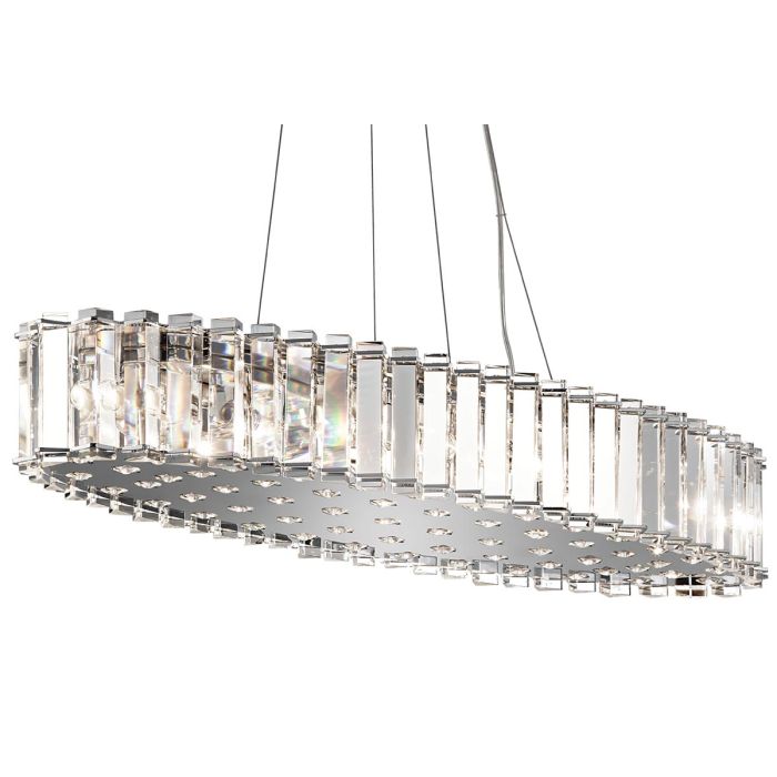 Crystal Skye 12 Light Island Pendant - Chrome