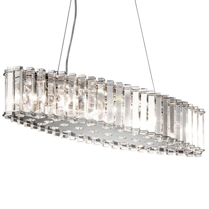 Crystal Skye 8 Light Island Chandelier - Chrome