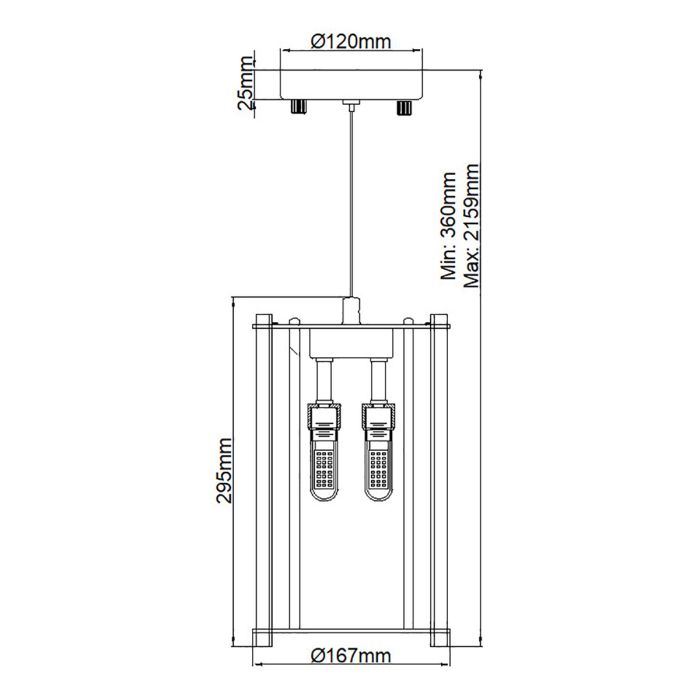 Crystal Skye 2 Light Mini Pendant - Chrome