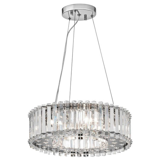 Crystal Skye 6 Light Pendant - Chrome