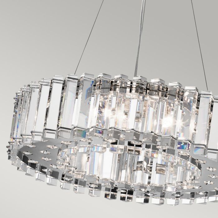 Crystal Skye 8 Light Chandelier - Chrome