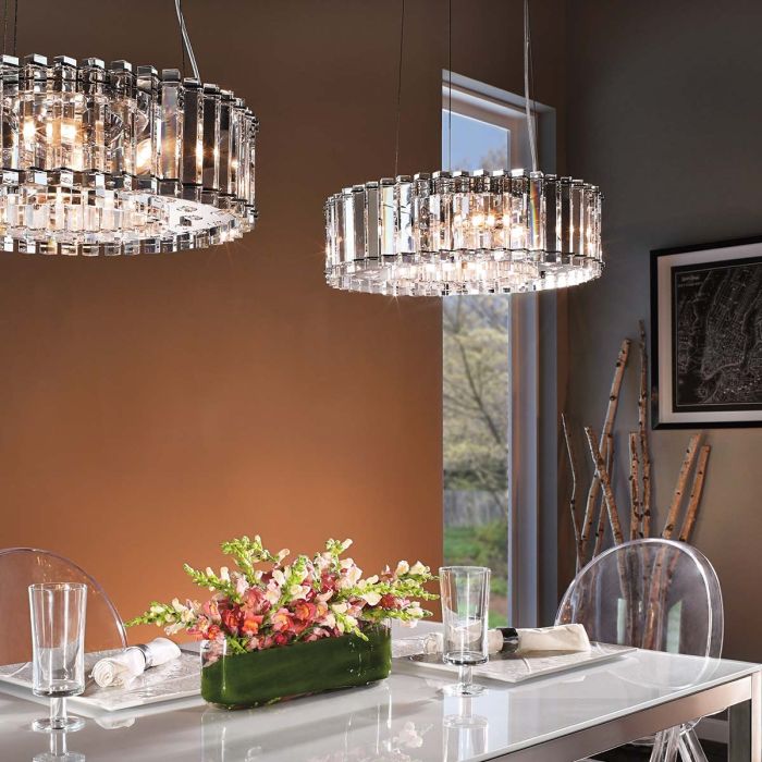 Crystal Skye 8 Light Chandelier - Chrome