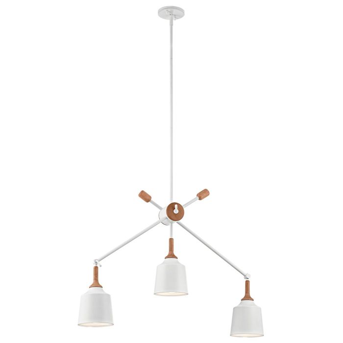 Danika 3 Light Linear Chandelier - White