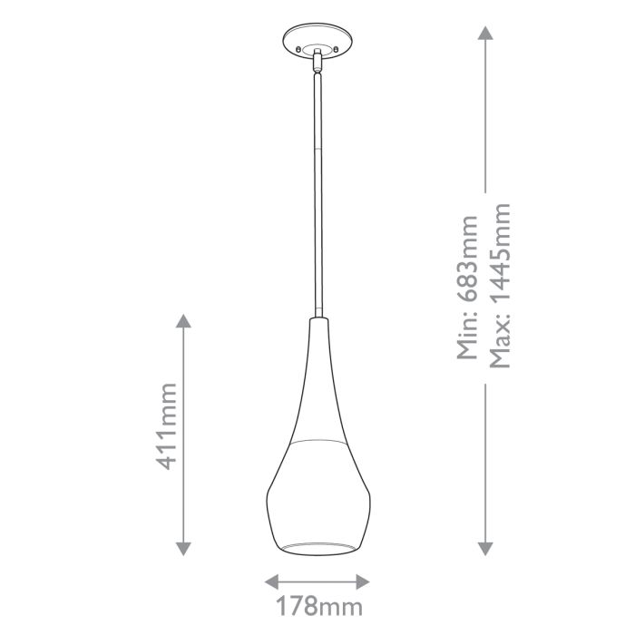 Deela 1 lt Ceiling Pendant - Champagne Bronze