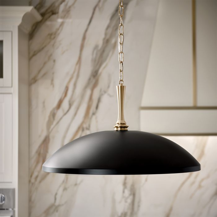 Delarosa 1 lt Ceiling Pendant - Black & Champagne Bronze