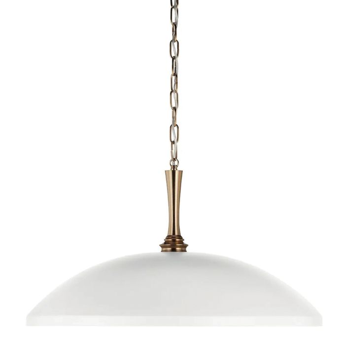 Delarosa 1 lt Ceiling Pendant - White & Champagne Bronze