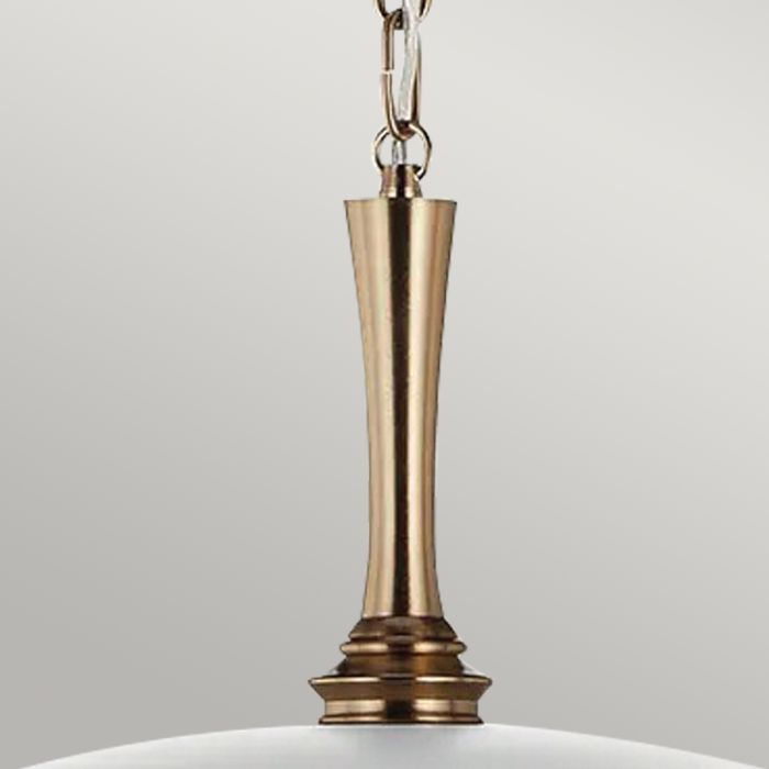 Delarosa 1 lt Ceiling Pendant - White & Champagne Bronze