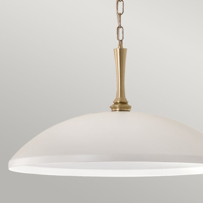 Delarosa 1 lt Ceiling Pendant - White & Champagne Bronze
