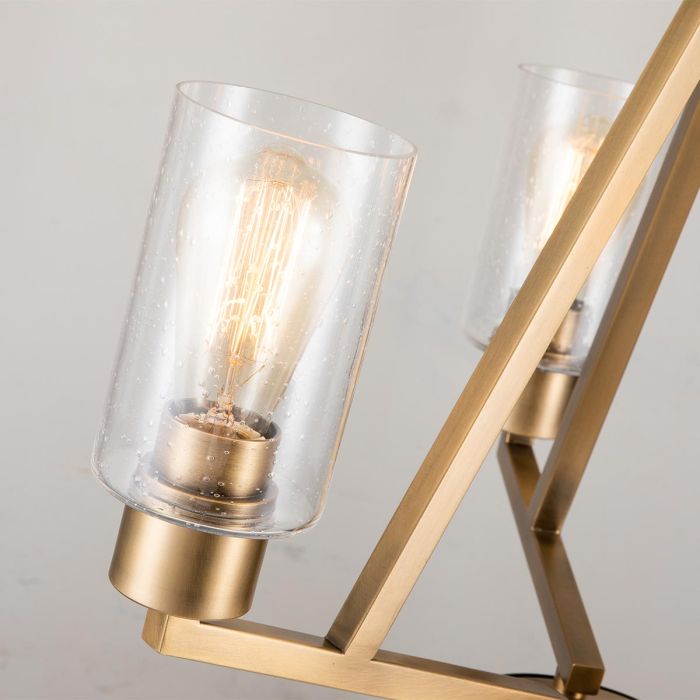 Deryn 3 Light Chandelier - Natural Brass