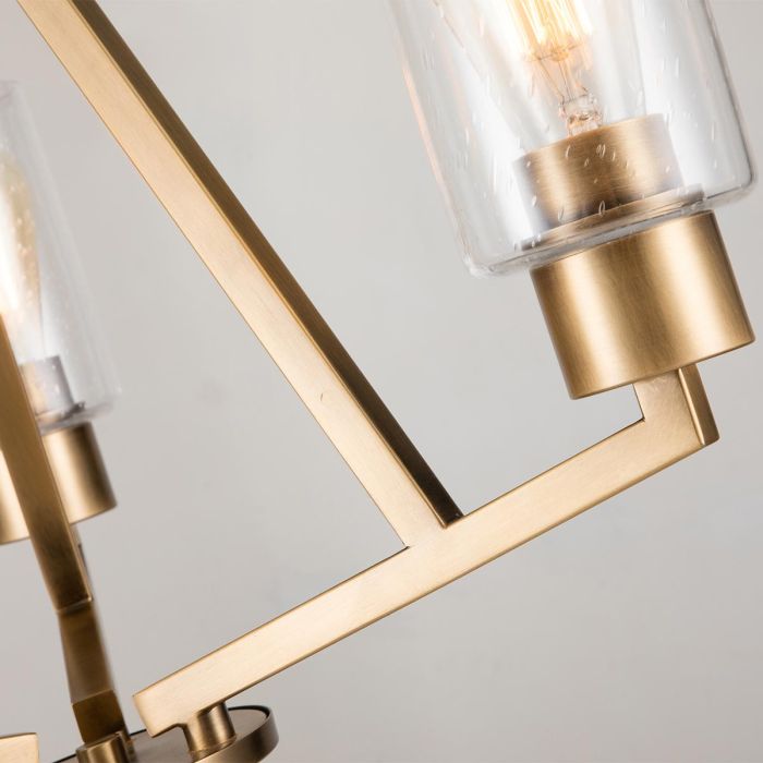 Deryn 3 Light Chandelier - Natural Brass