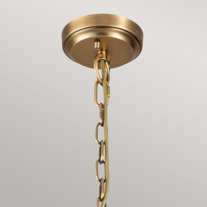 Deryn 3 Light Chandelier - Natural Brass
