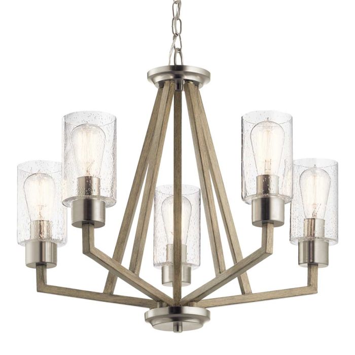 Deryn 5 Light Chandelier - Distressed Antique Grey