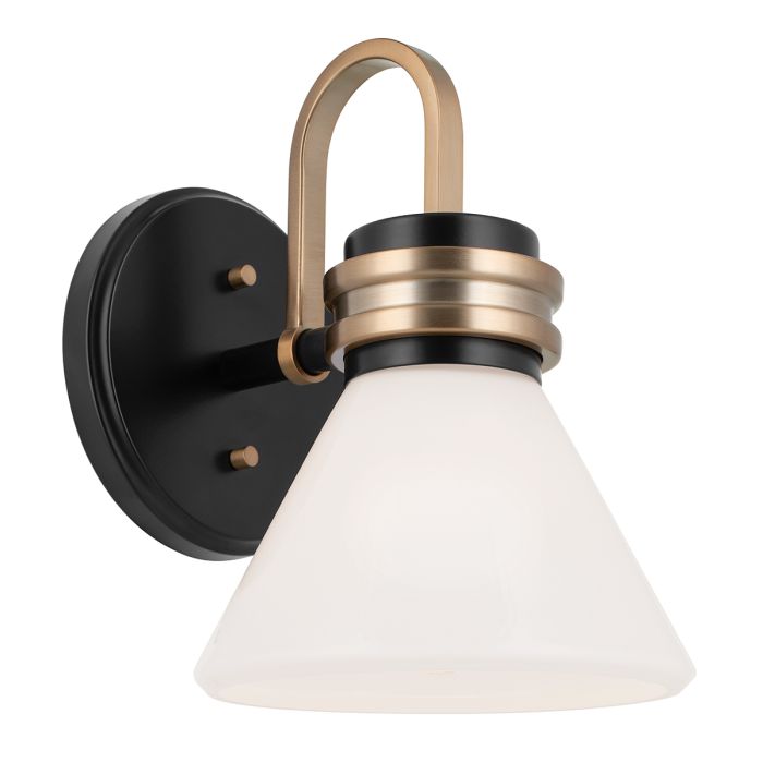 Farum 1 lt Wall Light - Black with Champagne Bronze