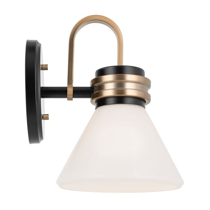 Farum 1 lt Wall Light - Black with Champagne Bronze
