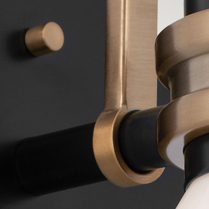 Farum 1 lt Wall Light - Black with Champagne Bronze