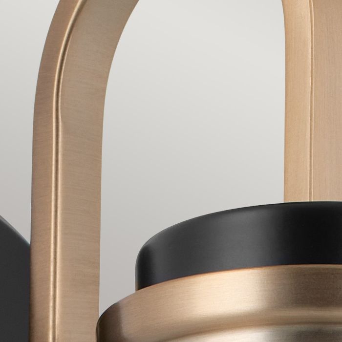 Farum 1 lt Wall Light - Black with Champagne Bronze