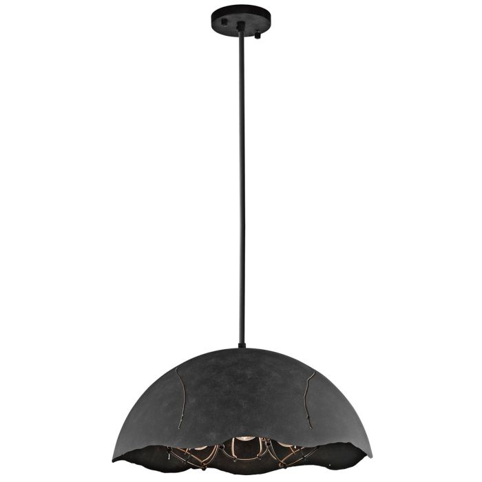 Fracture 3 Light Pendant - Weathered Zinc