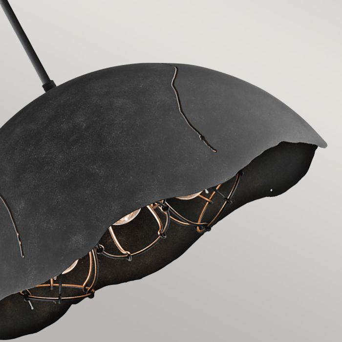 Fracture 3 Light Pendant - Weathered Zinc