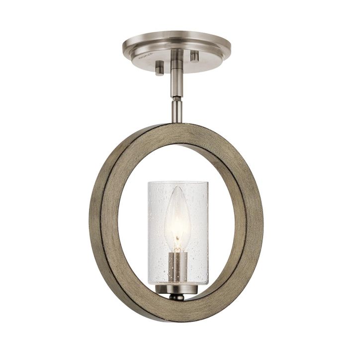 Grand Bank 1 Light Wall Light / Mini-Pendant / Semi-Flush - Distressed Antique Grey