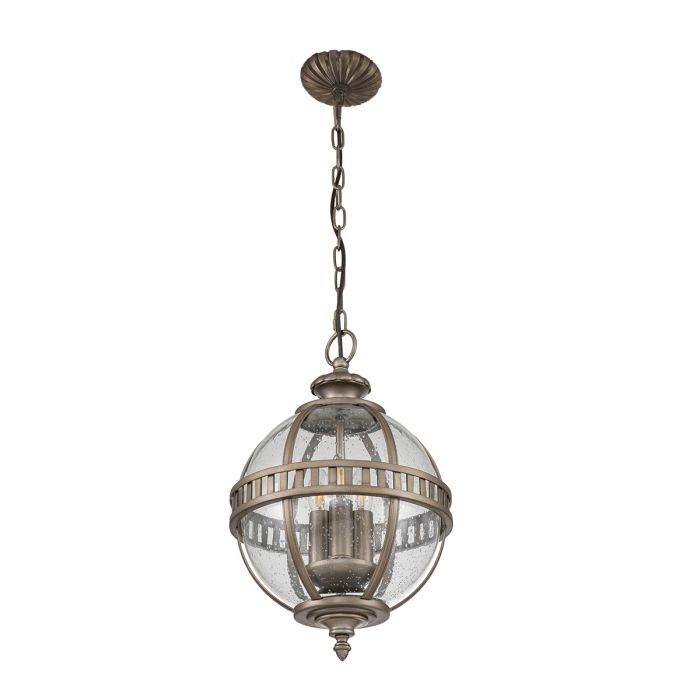 Halleron 3 Light Chain Lantern - Burnished Bronze