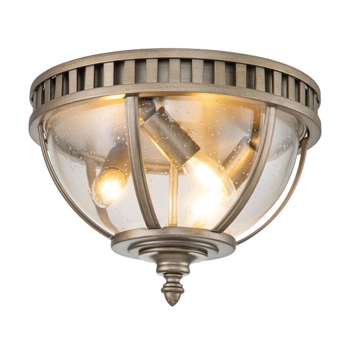 Halleron 3 Light Ceiling Flush - Burnished Bronze