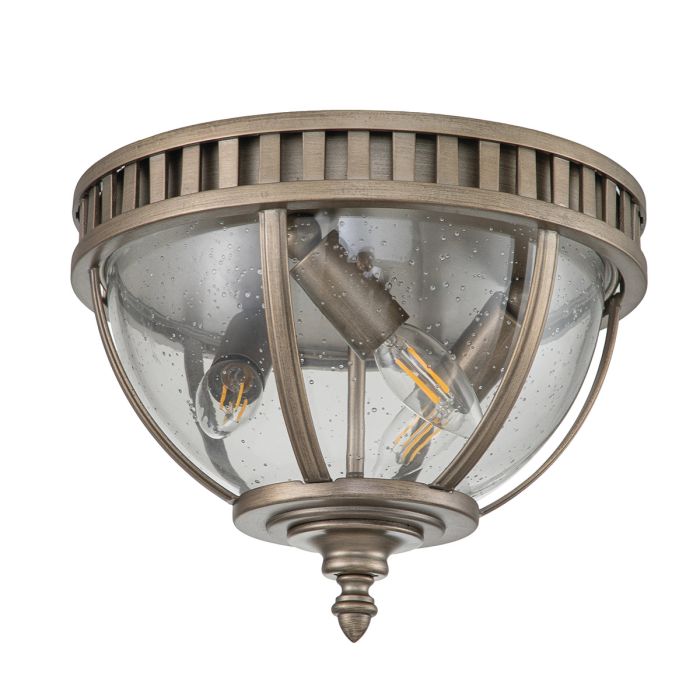 Halleron 3 Light Ceiling Flush - Burnished Bronze