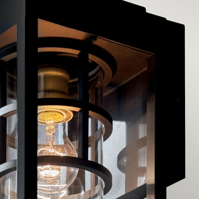 Hone Coastal 1 lt Medium Wall Lantern - Textured Black