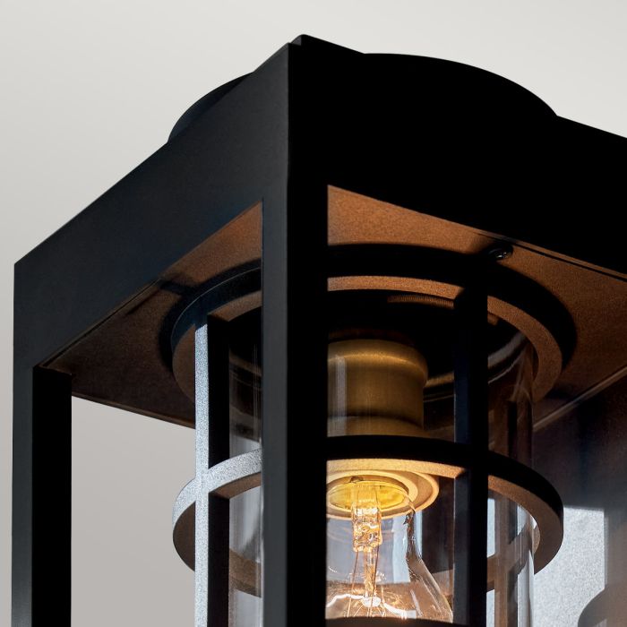 Hone Coastal 1 lt Medium Wall Lantern - Textured Black