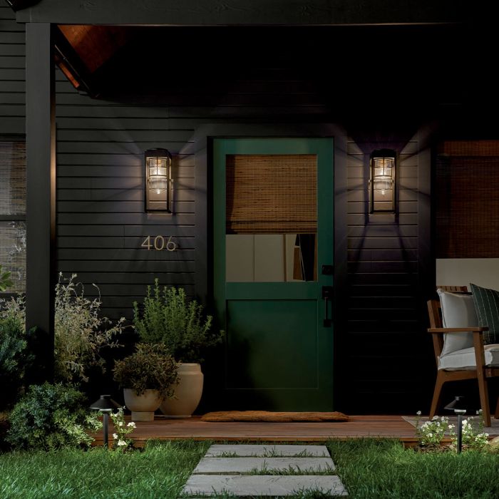 Hone Coastal 1 lt Medium Wall Lantern - Textured Black