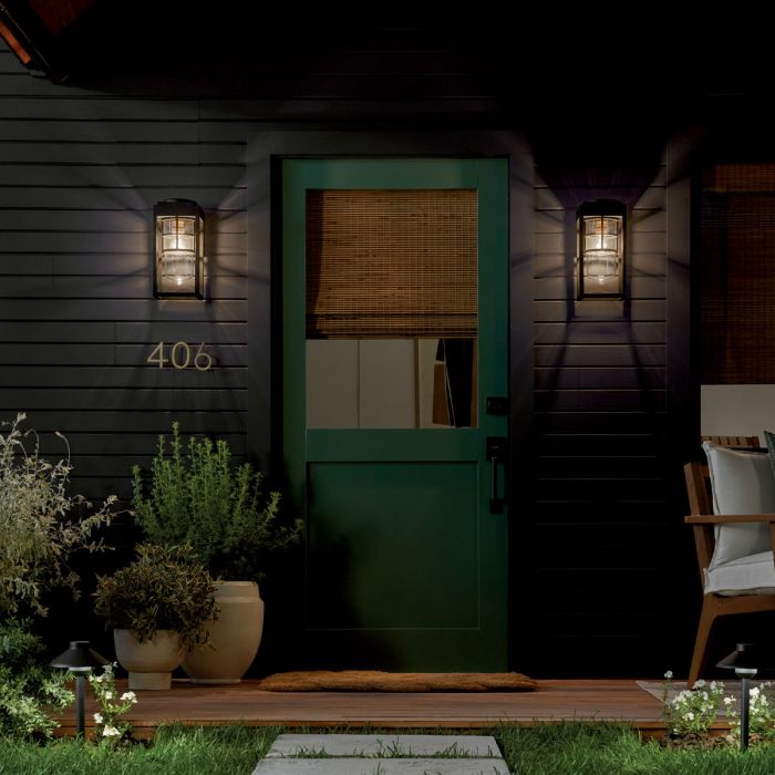 Hone Coastal 1 lt Small Wall Lantern - Textured Black