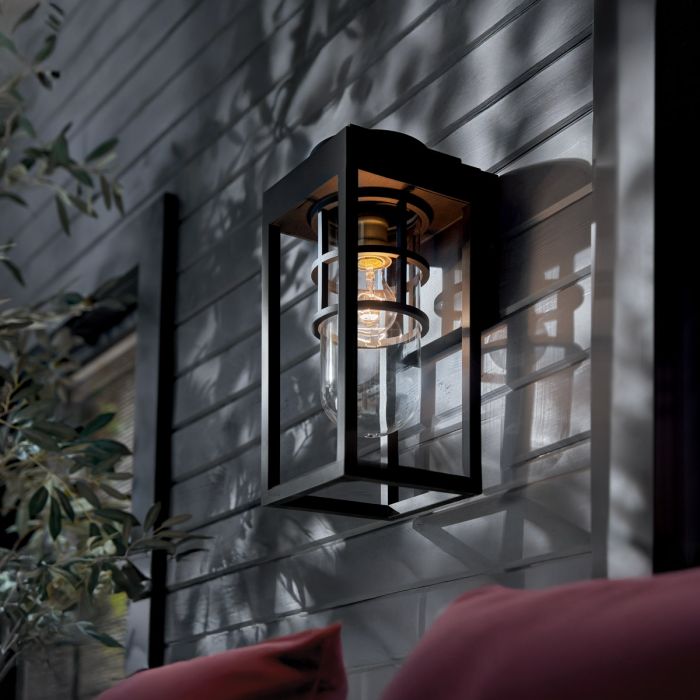 Hone Coastal 1 lt Small Wall Lantern - Textured Black