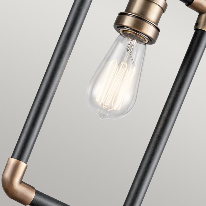 Imahn 1 Light Mini Pendant - Black and Natural Brass