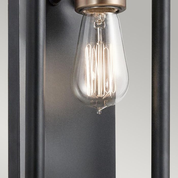 Imahn 1 Light Wall Light - Black and Natural Brass
