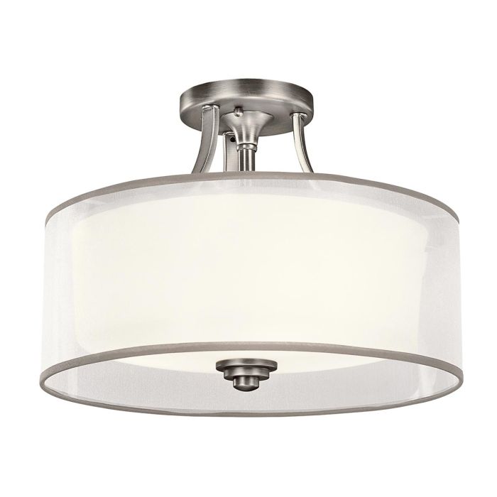 Lacey 3 Light Small Semi-Flush - Antique Pewter