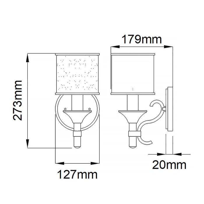 Lacey 1 Light Wall Light - Mission Bronze
