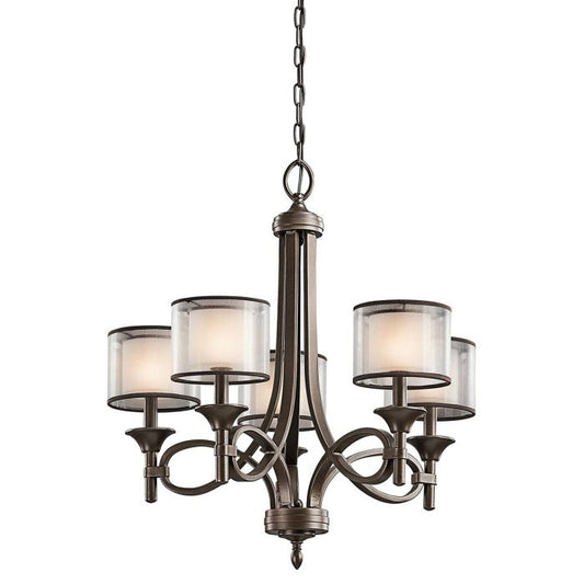 Lacey 5 Light Chandelier - Mission Bronze