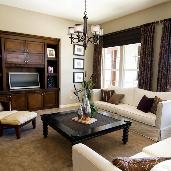 Lacey 5 Light Chandelier - Mission Bronze