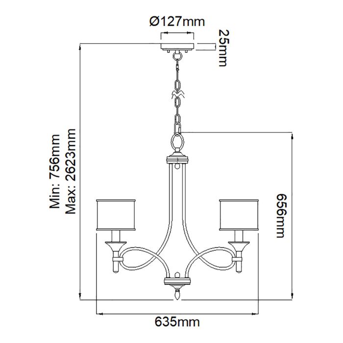 Lacey 5 Light Chandelier - Mission Bronze