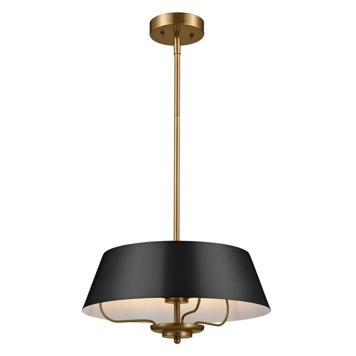 Luella 3lt Duo-Mount Pendant - Black & Brass