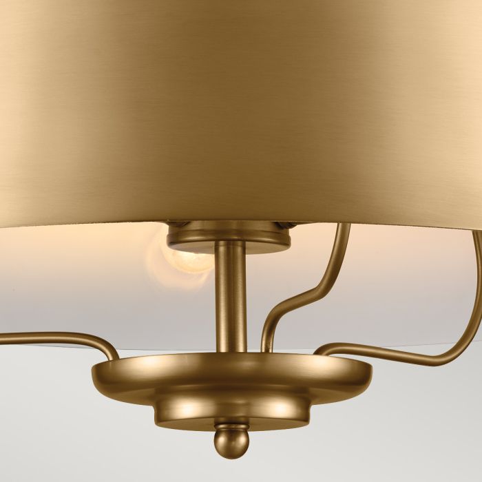 Luella 3lt Duo-Mount Pendant - Brushed Natural Brass