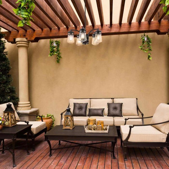 Lyndon 5 Light Outdoor Chandelier - Architectural Bronze