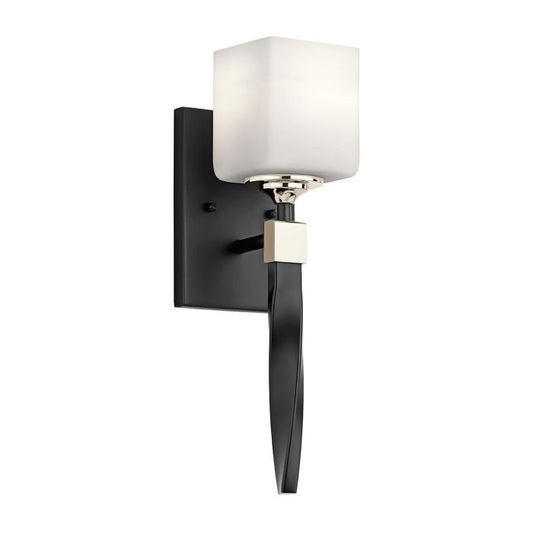 Marette 1 Light Wall Light - Black and Nickel