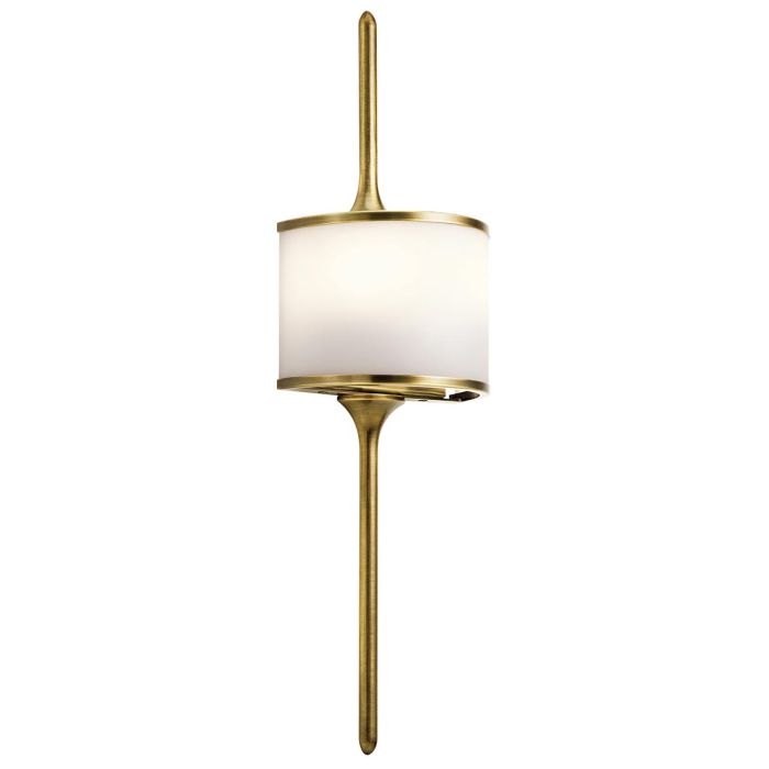 Mona 2 Light Small Wall Light - Natural Brass
