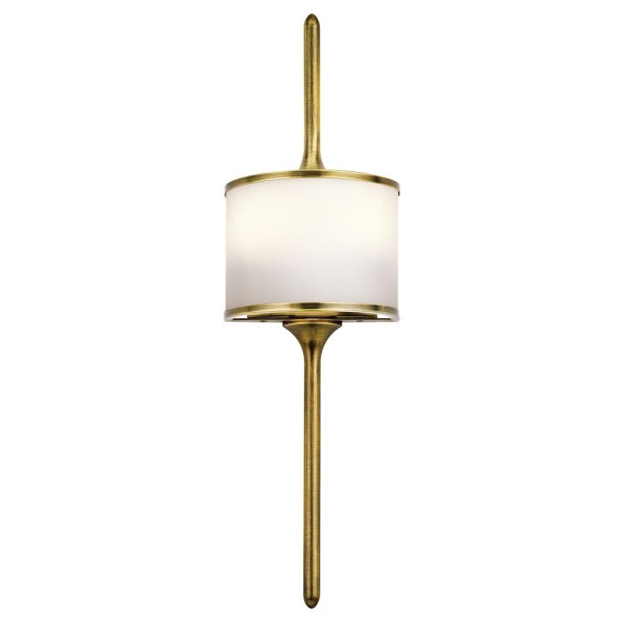 Mona 2 Light Small Wall Light - Natural Brass