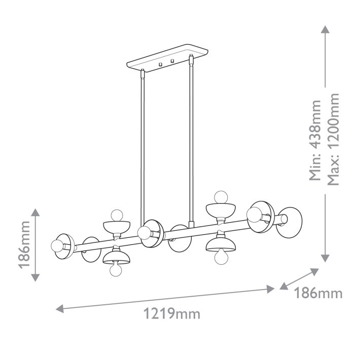 Palta 10 lt Linear Pendant - Champagne Bronze
