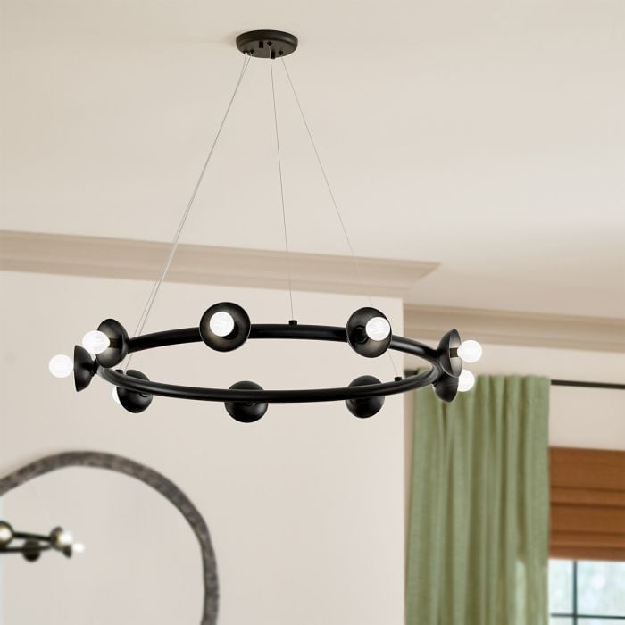 Palta 9 Light Chandelier - Satin Black