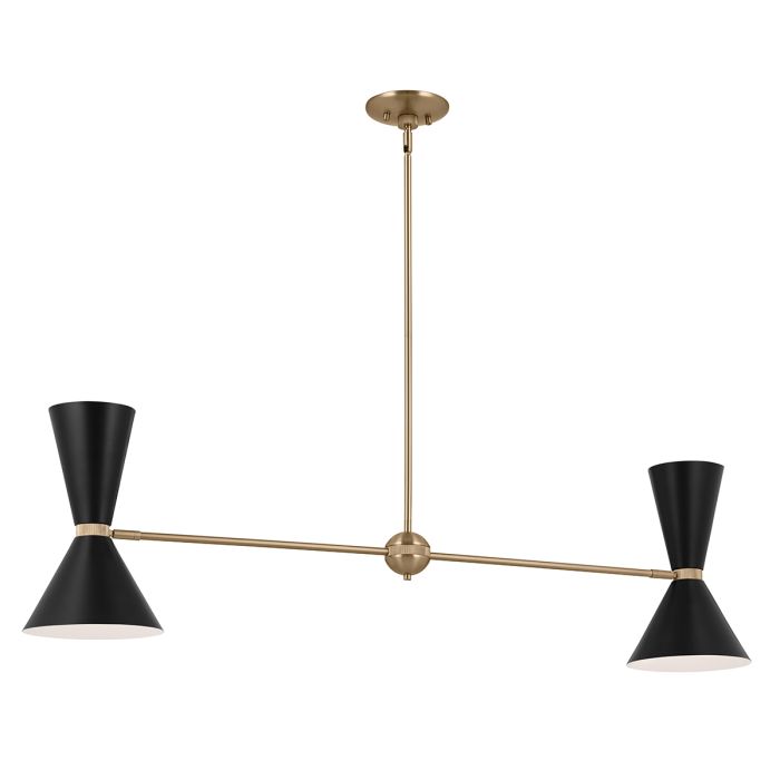 Phix 4 light 2 arm up and down linear Chandelier - Champagne Bronze, Black