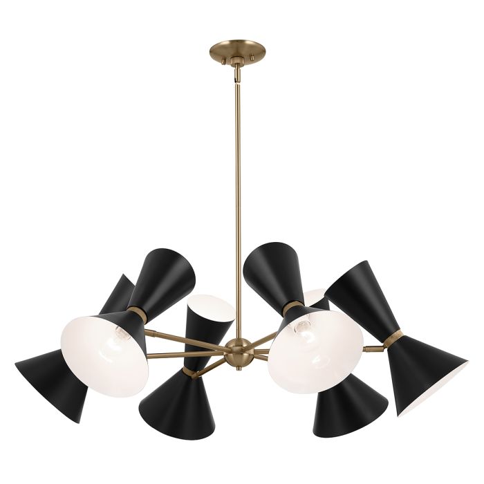 Phix 12 light 6 arm up and down Chandelier - Champagne Bronze, Black