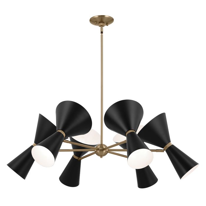 Phix 12 light 6 arm up and down Chandelier - Champagne Bronze, Black